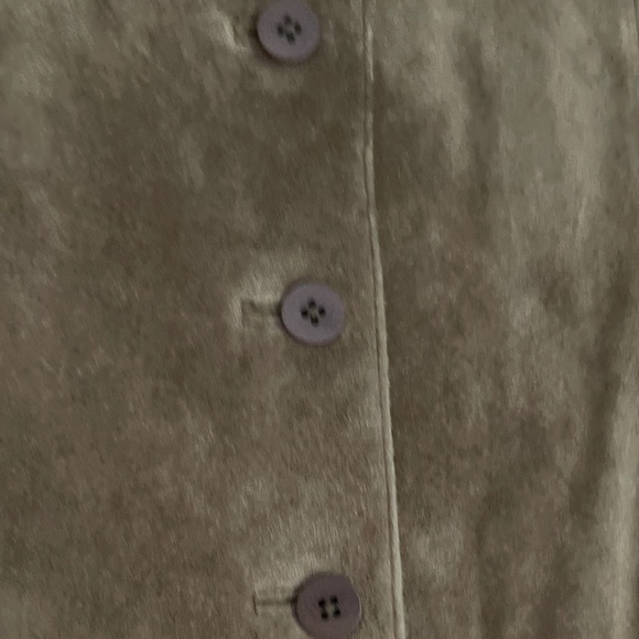 Kate Hill Petite Suede Button Front Jacket Western Boho Cowboy Tan Caramel color - Picture 4 of 7